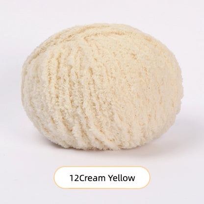 Cream Yellow Softy 3mm Plush Yarn - soft velvet yarn for amigurumi