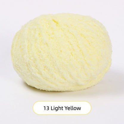 Light Yellow Softy 3mm Plush Yarn - soft velvet yarn for amigurumi