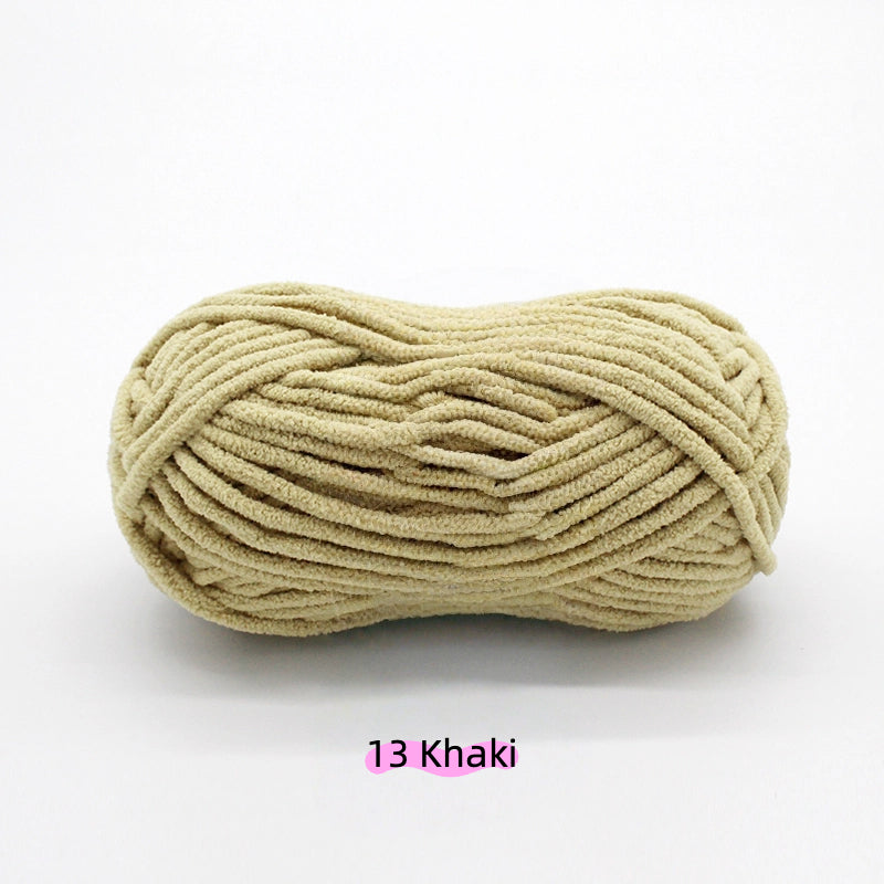 Deep Grey Sweet Chunky Chenille Yarn (100g) 5mm – soft chenille yarn crochet