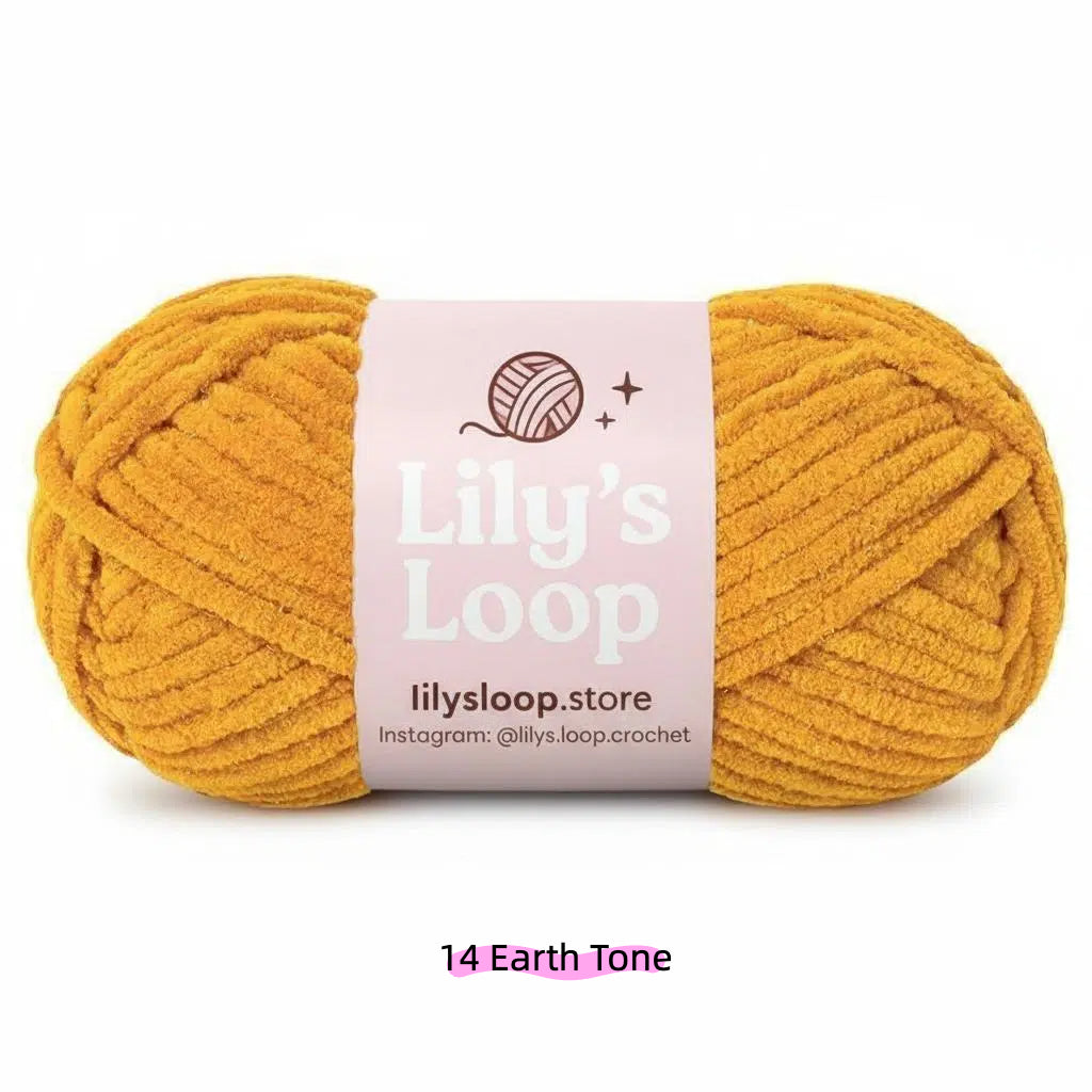 Light Khaki SoftGlow Series 4.5MM Chenille Yarn(50g/59m) – fine chenille yarn for amigurumi