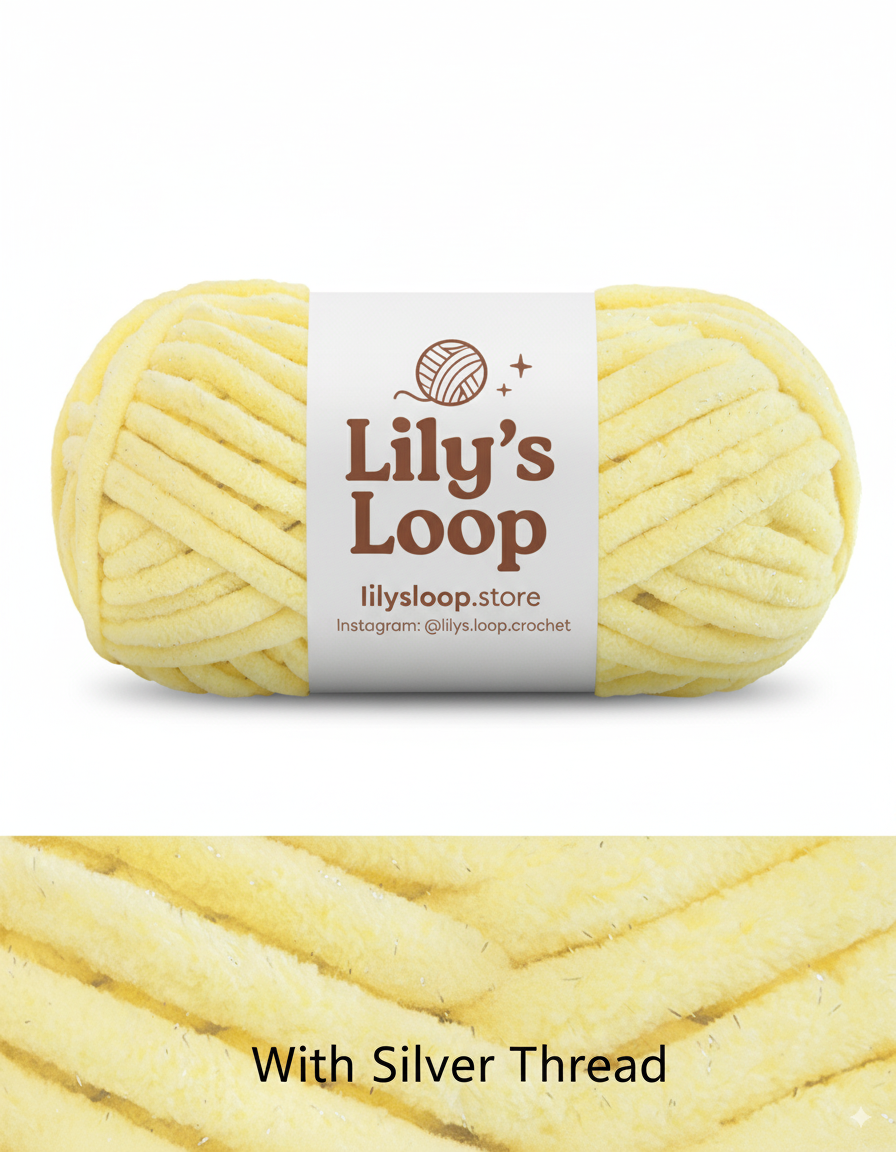 Light Grey SoftGlow Series 10MM Chenille Yarn(100g/32m) – chunky chenille yarn for amigurumi