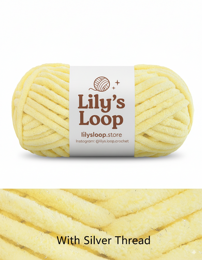 Light Grey SoftGlow Series 10MM Chenille Yarn(100g/32m) – chunky chenille yarn for amigurumi