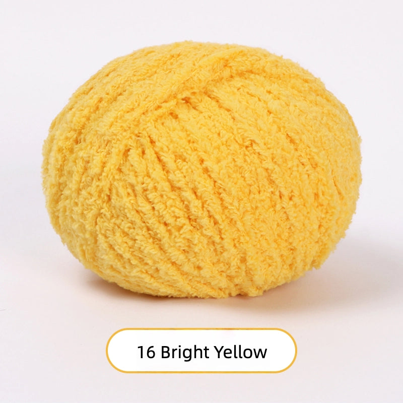 Bright Yellow Softy 3mm Plush Yarn - soft velvet yarn for amigurumi