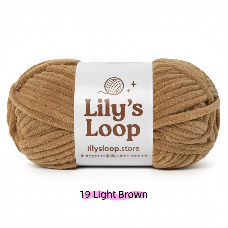 Light Grey SoftGlow Series 6MM Chenille Yarn(100g/68m) – soft chenille yarn for amigurumi