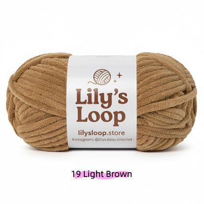 Light Grey SoftGlow Series 6MM Chenille Yarn(100g/68m) – soft chenille yarn for amigurumi