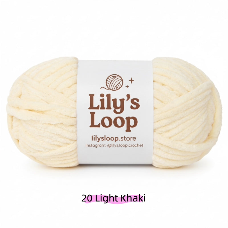 Ash Grey SoftGlow Series 6MM Chenille Yarn(100g/68m) – soft chenille yarn for amigurumi