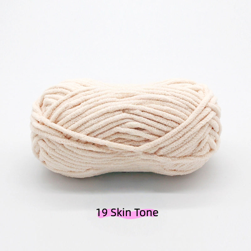 Tender Yellow Sweet Chunky Chenille Yarn (100g) 5mm – soft chenille yarn crochet