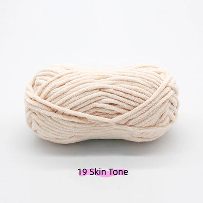 Tender Yellow Sweet Chunky Chenille Yarn (100g) 5mm – soft chenille yarn crochet