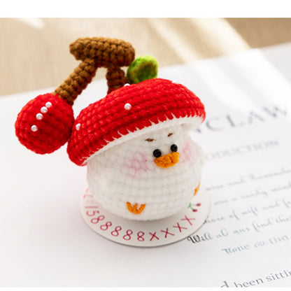 Fruit & Veggie Duck Amigurumi Crochet Kit – close-up detail of finished project
