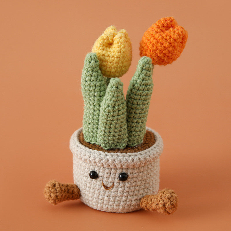 Tulip Pot Crochet Kit Beginner-Friendly Craft Set