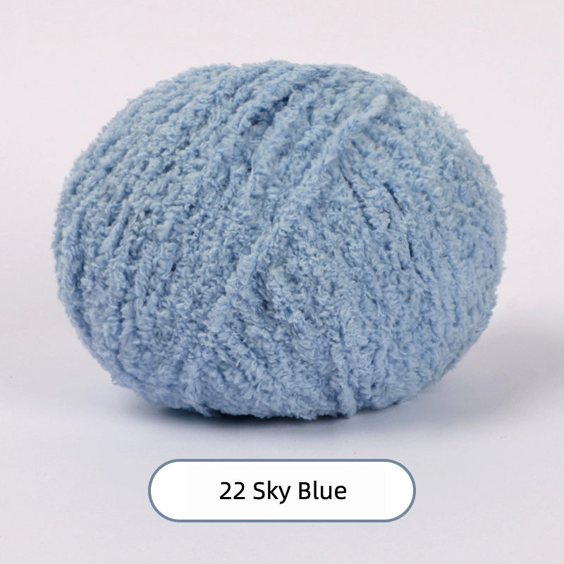 Sky Blue Softy 3mm Plush Yarn - soft velvet yarn for amigurumi
