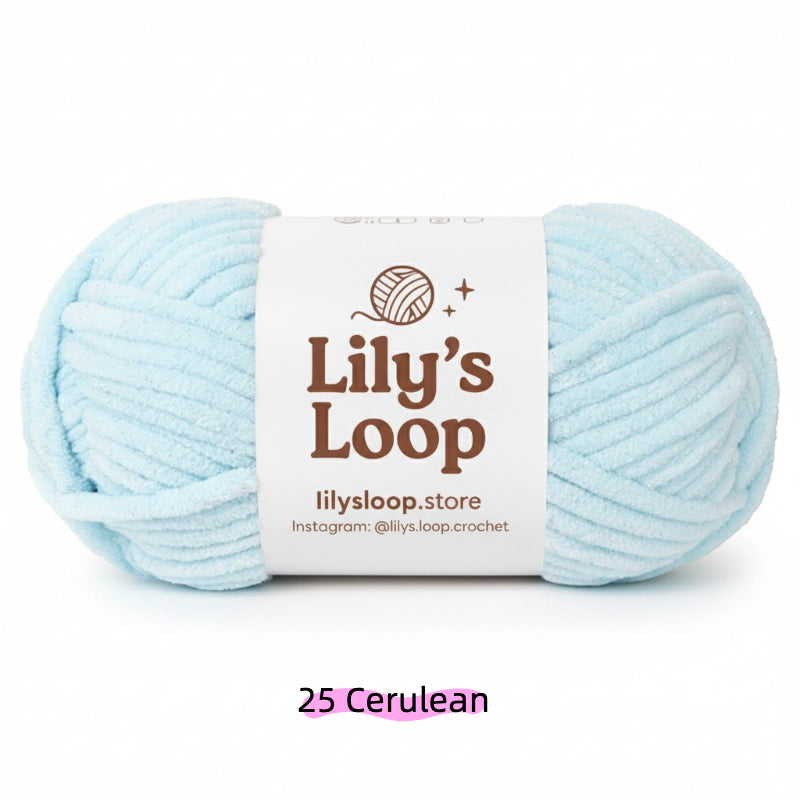 Azurite Blue SoftGlow Series 6MM Chenille Yarn(100g/68m) – soft chenille yarn for amigurumi