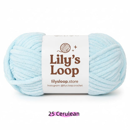 Azurite Blue SoftGlow Series 6MM Chenille Yarn(100g/68m) – soft chenille yarn for amigurumi