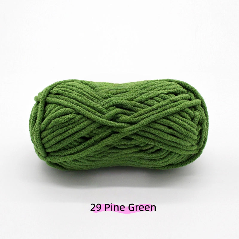 Bright Red Sweet Chunky Chenille Yarn (100g) 5mm – soft chenille yarn crochet