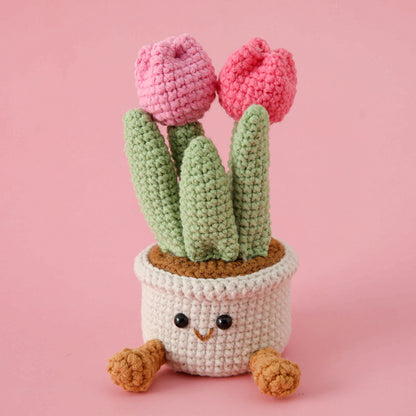 Tulip Pot Crochet Kit Beginner-Friendly Craft Set