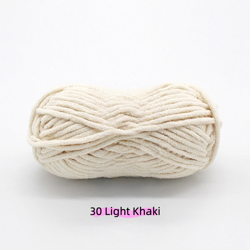 Ochre Yellow Sweet Chunky Chenille Yarn (100g) 5mm – soft chenille yarn crochet