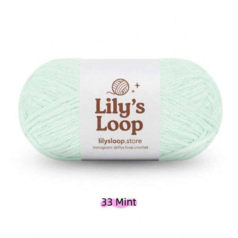 Aqua Blue SoftGlow Series 2.5MM Chenille Yarn(50g/132m) – fine chenille yarn for amigurumi