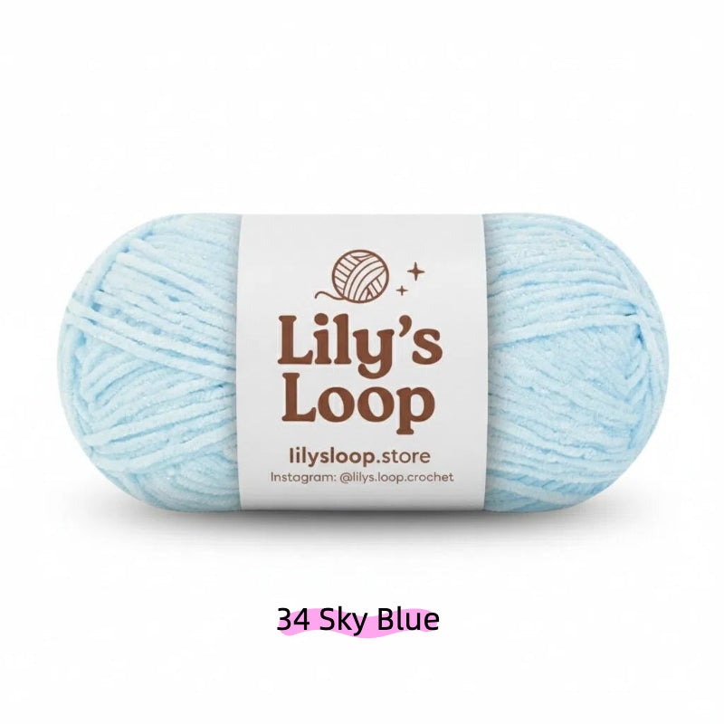 Blue SoftGlow Series 2.5MM Chenille Yarn(50g/132m) – fine chenille yarn for amigurumi
