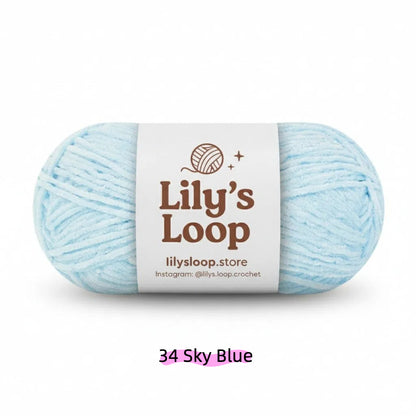 Blue SoftGlow Series 2.5MM Chenille Yarn(50g/132m) – fine chenille yarn for amigurumi