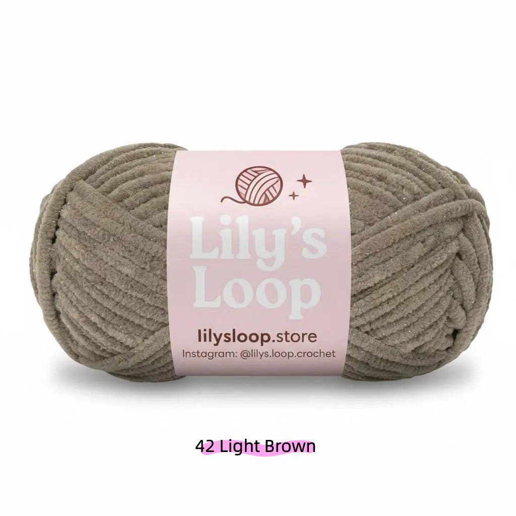 Creamy White SoftGlow Series 4.5MM Chenille Yarn(50g/59m) – fine chenille yarn for amigurumi