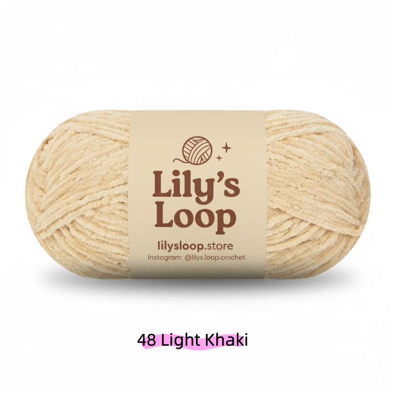 Deep Khaki SoftGlow Series 2.5MM Chenille Yarn(50g/132m) – fine chenille yarn for amigurumi
