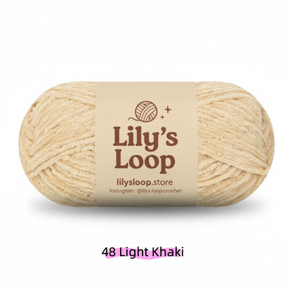 Deep Khaki SoftGlow Series 2.5MM Chenille Yarn(50g/132m) – fine chenille yarn for amigurumi