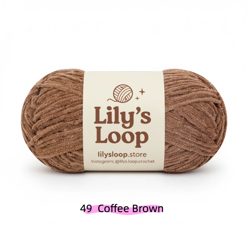 Beige SoftGlow Series 2.5MM Chenille Yarn(50g/132m) – fine chenille yarn for amigurumi
