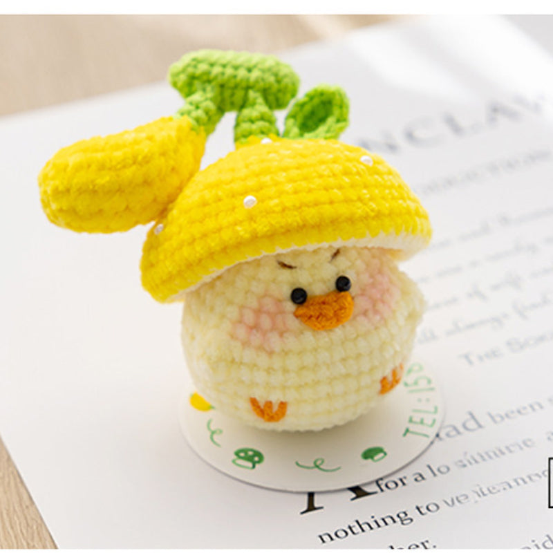 Fruit & Veggie Duck Amigurumi Crochet Kit – finished amigurumi in different angle