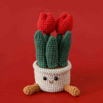 Tulip Pot Crochet Kit Beginner-Friendly Craft Set