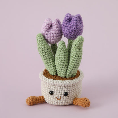 Tulip Pot Crochet Kit Beginner-Friendly Craft Set