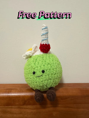 Free Pattern for Coconut Water Amigurumi with Cherry Straw