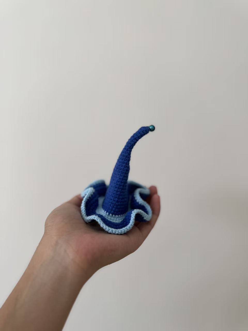 Witch Hat with Bell Crochet – finished amigurumi made with plush yarn