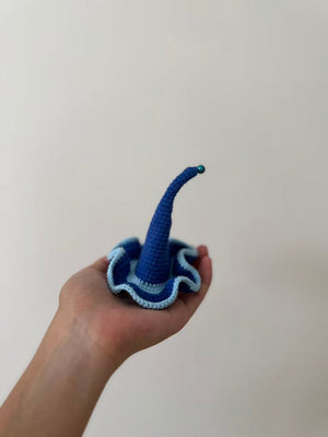 Witch Hat with Bell Crochet – finished amigurumi made with plush yarn